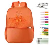 Zaino da danza classica, zaino da danza classica per ragazze,Zaini scolastici - Zaino da viaggio per ragazze, borsa da ginnastica carina per bambini, Arancione 1., Se référer au descriptif