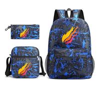 Zaino da donna, 45 l, zaino per la scuola, astuccio, borsa a tracolla, set da tre pezzi, G, Taglia unica, Zaini