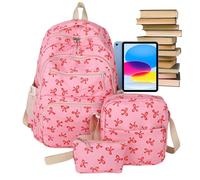 Zaino da donna, alla moda, con fiocco, 15 cm, leggero, con grande capacità e organizer per cosmetici, elegante compagno di viaggio per insegnanti, conferenze all'aperto, gite di un giorno o gite