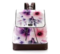 Zaino da donna, alla moda, con fiori ad acquerello, narciso e campanule, in morbida pelle sintetica, borsa a tracolla per università, scuola, viaggio, Multicolore 07, 27x12.3x32cm