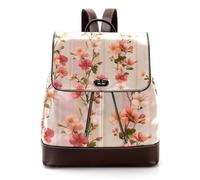 Zaino da donna alla moda, con paesaggio montano con motivo misterioso abete e foresta, in morbida pelle sintetica, borsa a tracolla per università, scuola, viaggio, Multicolore 09, 27x12.3x32cm
