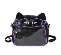 Zaino Da Donna Anime Cats Itabag Zaino Multiuso In PU Con Tasche Multiple Borsa A Tracolla Trasparente Con Display Frontale In Pelle PU