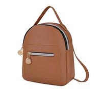 Zaino da donna casual da lavoro, borsa messenger, borsa da donna, borsa per telefono, piccola moda con lettere mobili, zaino da uomo in pelle (marrone, taglia unica), Marrone, Taglia unica