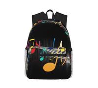 Zaino da donna colorato con note musicali per uomini e donne, zaino per computer portatile, zaino per computer, zaino casual borsa da viaggio, nero, taglia unica, nero, taglia unica, nero, taglia
