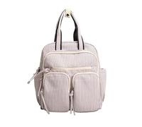 Zaino da donna con manico morbido grande capacità multi-tasca zaino per computer portatile tinta unita elegante cerniera borse scuola viaggi all'aperto zaino per appuntamenti, bianco