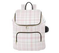 Zaino da donna con motivo scozzese scozzese a quadri rosa bufalo elegante borsa da viaggio multiuso borsa da viaggio da donna borsa a tracolla per allenamento quotidiano viaggio