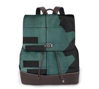 Zaino da donna con stampa hacker attacco impermeabile antifurto leggero PU moda pelle nylon scuola borsa a tracolla zaino da viaggio, Nero , Taglia unica