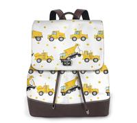 Zaino da donna con stampa trattore agricolo impermeabile antifurto leggero PU moda pelle nylon scuola borsa a tracolla zaino da viaggio, Nero , Taglia unica