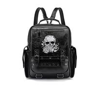 Zaino da donna con testa di teschio, zaino da viaggio femminile, zaino per laptop portatile per studenti e fine settimana, Nero