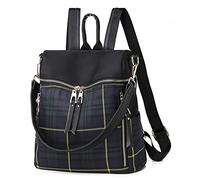 Zaino da donna di lusso con luce a quadri in contrasto colore facile da portare borsa da viaggio in tessuto Oxford a doppio uso, verde