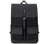 Zaino da Donna Expatrié "Laurent" Nero - in Tela di Cotone ed Ecopelle - Zainetto Elegante ideale per Ufficio, Sacca da 15l con Chiusura Magnetica