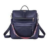 Zaino da donna in pelle alla moda borsa zaino per le donne grande designer viaggio signore moda convertibile college borse a tracolla pastiglie per dormire ultraleggero, Marina Militare, Taglia unica