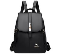 Zaino da donna in pelle nera, elegante, eco-pelle, urbano, alla moda