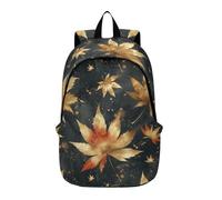 Zaino da donna leggero borsa da college da 15 pollici borsa per laptop per donne e uomini gita lavoro famiglia viaggi studio stile foglia d'acero mochilas oro para hombres de