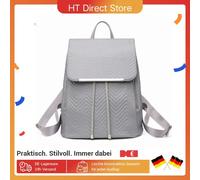 Zaino da DONNA Miss Lulu in ecopelle | Elegante design rolltop con coulisse | Zaino per città e scuola Grigio 28cm x 15cm x 33cm