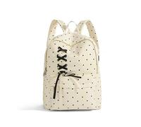Zaino da donna per studenti, zaino per computer portatile di grande capacità, stampa a pois, borsa da scuola casual per la scuola, campeggio all'aperto, borsa da picnic, Beige, 290.00x400.00x50.00mm