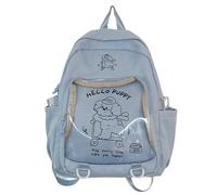 Zaino da donna trasparente Itabag con tasca trasparente anime giapponesi pin display zaino studente scuola zaino Otaku Culture Daypack, Blu