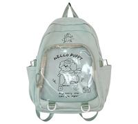 Zaino da donna trasparente Itabag con tasca trasparente anime giapponesi pin display zaino studente scuola zaino Otaku Culture Daypack, Verde