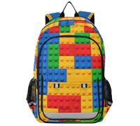 zaino da escursione per bambini 8-12: libreria moderna per i giovani in colori assortiti - Building Blocks Colorful