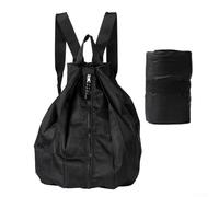 Zaino da escursionismo, leggero, pieghevole, in nylon resistente all'acqua, con cinghie regolabili, per viaggi, campeggio, avventure all'aria aperta (nero)