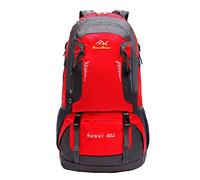 Zaino da esterno di grande capacità 60L borsa da trekking per studenti delle scuole superiori Borsa per il tempo libero Borsa per il tempo libero 1 persona zaino tenda, Rosso, Etichettalia unica