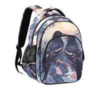 Zaino da esterno per bambini con simpatico motivo con storni europei, viola | per bambini ragazzi ragazzi viaggi Daypacks mochilas para nina