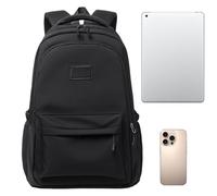 Zaino da giorno da donna, impermeabile, grande capacità, scomparto per computer portatile, tessuto Oxford, unisex, per bagagli, uomini, ragazze, adolescenti, viaggi, escursioni, Nero , Siehe