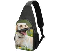 Zaino Da Giorno Unisex Zaino Monospalla Per Scuola, Escursionismo, Viaggi Labrador Retriever Dog Lazy Time All'Aperto Borsa A Tracolla