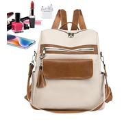 Zaino Da Lavoro Femminile Con Più Scomparti E Zip Rete Per Viaggi Scuola Vita Giorni | Moda Leggero UnDesign Attraente: Il Desig Grande Volume All'aperto Donne, beige, Se référer au descriptif