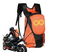 Zaino da moto a LED, borsa per il libero, multifunzionale, con luce a LED, per urbani, escursioni, viaggi, campeggio, equitazione, corsa, pendolari, donne, uomini, Arancione, Refer to