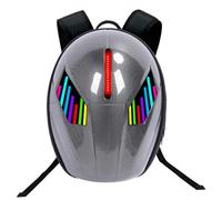 Zaino da Moto da Uomo, Zaino LED con Schermo a Colori Programmabile, Guscio Rigido, Borsa per Casco Impermeabile di Grande capacità, Zaino per Laptop, Misura Grande da 19 Pollici