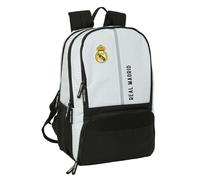 Safta Real Madrid, zaino da paddle, ideale per diverse età, comodo e versatile, qualità e resistenza, 30 x 17 x 42 cm, colore: bianco/grigio, bianco/grigio, Estándar, Casual