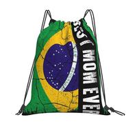 Zaino da Palestra Best Brazilian Mom Ever Brazil Flag Resistente Borsa Coulisse Stringa Unisex Sacca Sportiva per Studenti All'Aperto Scuola 39X46Cm
