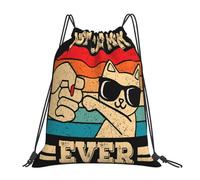 Zaino da Palestra Best Cat Mom Ever Leggero Borsa da Ginnastica Spazioso Sacca Sportiva per Calcio Vacanze Escursionismo 39X46Cm