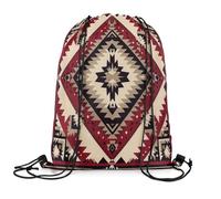 Zaino da Palestra Boho Tribe Geometric Exotic Nordic Style Bohemian Bohemian Impermeabile Borsa con Cordoncino Pieghevole Sportiva Gym Sack per Ginnastica Sport Scuola 39X46Cm
