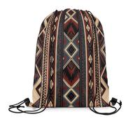 Zaino da Palestra Boho Tribe Geometric Striped Exotic Nordic Style Bohemian Western Resistente Borsa da Ginnastica Moda Sacca Zainetto per Uomo Sport Spiaggia 39X46Cm