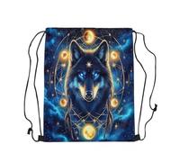 Zaino da Palestra Coulisse Wolves Howling Mountain Moon Wolf Traspirante Borsa Coulisse Stringa Resistente Sacca da Palestra per Donna Uomo Escursionismo 39X46Cm