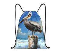 Zaino da Palestra Pelicans Bird Leggero Borsa Coulisse Stringa Moda Sacca Zainetto per Studenti Spiaggia Viaggio 39X46Cm