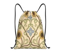 Zaino da Palestra Sunflowers Blue Patten Traspirante Borsa da Ginnastica Moda Sacca Sportiva per Nuoto Donna Spiaggia 39X46Cm