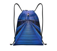 Zaino da Palestra Sunset Lighthouse Spazioso Borsa con Cordoncino Resistente Sportiva Gym Sack per Scuola Ginnastica Nuoto 39X46Cm