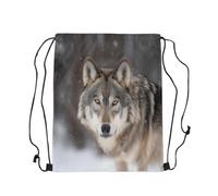 Zaino da Palestra Wolves Howling Mountain Moon Wolf Impermeabile Borsa Sportiva Traspirante Sacca da Palestra per Spiaggia Sport Ginnastica 39X46Cm