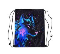 Zaino da Palestra Wolves Howling Mountain Moon Wolf Multifunzionale Borsa con Cordoncino Traspirante Sportiva Gym Sack per Donna Viaggio Escursionismo 39X46Cm
