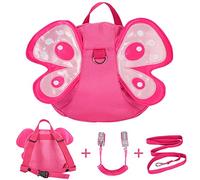 Zaino da passeggio per bambini con redini da polso da 2 m, zaino con guinzaglio anti-smarrimento con cinturino di sicurezza per bambini, mini zaini di sicurezza per bambini da 1 a 3 anni, con farfalla
