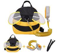 Zaino da passeggio per bambini con redini da polso da 2 m, zaino con guinzaglio anti-smarrimento con cinturino di sicurezza per bambini, mini zaini di sicurezza per bambini da 1 a 3 anni, motivo: ape
