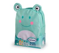 Zaino da passeggio per rana Baby Nenuco Pack, con gamma completa, sapone liquido, shampoo morbido, acqua di colonia, latte idratante, 4x200ml