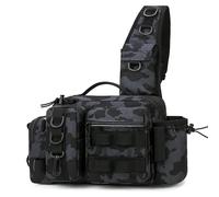 Zaino da Pesca,Borsa da Pesca Zaino for attrezzatura da pesca, scatola for esche, borsa portaoggetti for uomo, zaino for a mosca con portacanna, a tracolla(F)