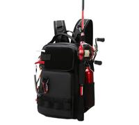 Zaino da pesca, impermeabile, multifunzione, 21 x 14 x 32 cm, portatile, da campeggio, per caccia, acqua salata, pesca d'acqua e avventure di viaggio