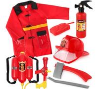 Zaino da Pompiere Realistico | Spruzzo Manuale, Set Travestimento da Pompiere, Resistente, Giocattolo Acquatico con Zaino, per Giardino, Feste in Maschera