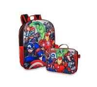 Zaino Da Scuola Marvel Avengers 16" Con Box Pranzo Staccabile