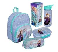 Zaino da scuola materna Frozen - Personalizzabile con nome - Set zaino per bambini, Set 3 - Kit completo, 25 x 31 x 10 cm